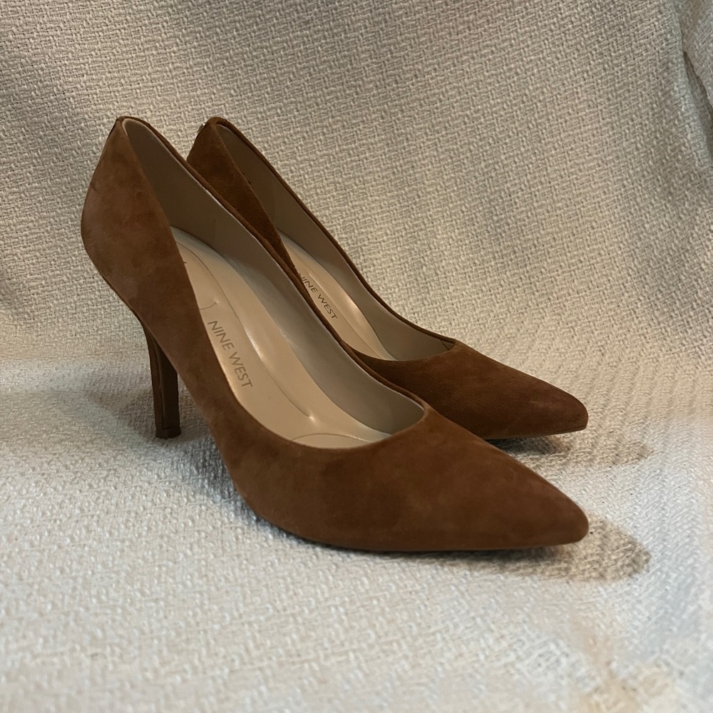 Nine West Brown Suede Heels
